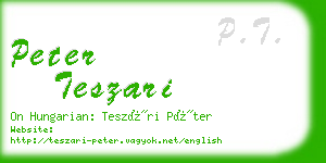 peter teszari business card